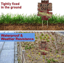 Load image into Gallery viewer, GABOSS Halloween Decorations Beware Signs Yard Stakes Outdoor Creepy Assorted Warning Sign,Scary Zombie Theme Party Decor Supplies,3 Pieces,12 Inch x 9 Inch